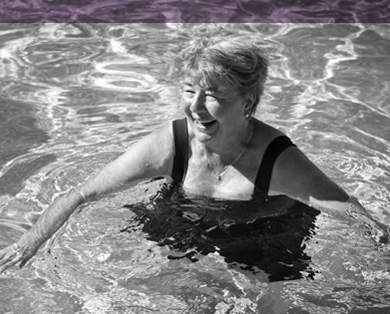 Elderly woman in the swimming pool